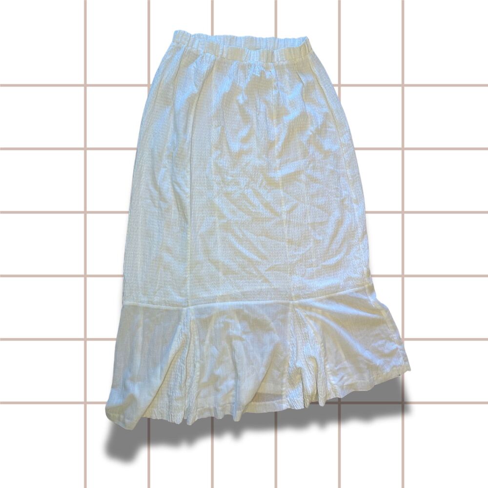 Maxi Long Flowy Linen White Skirt